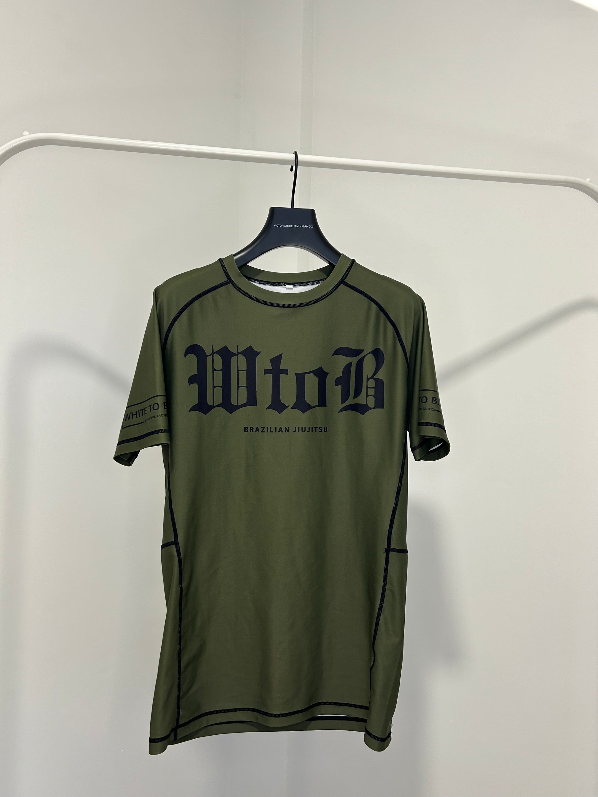 Rashguard para bjj y grappling verde pecho.