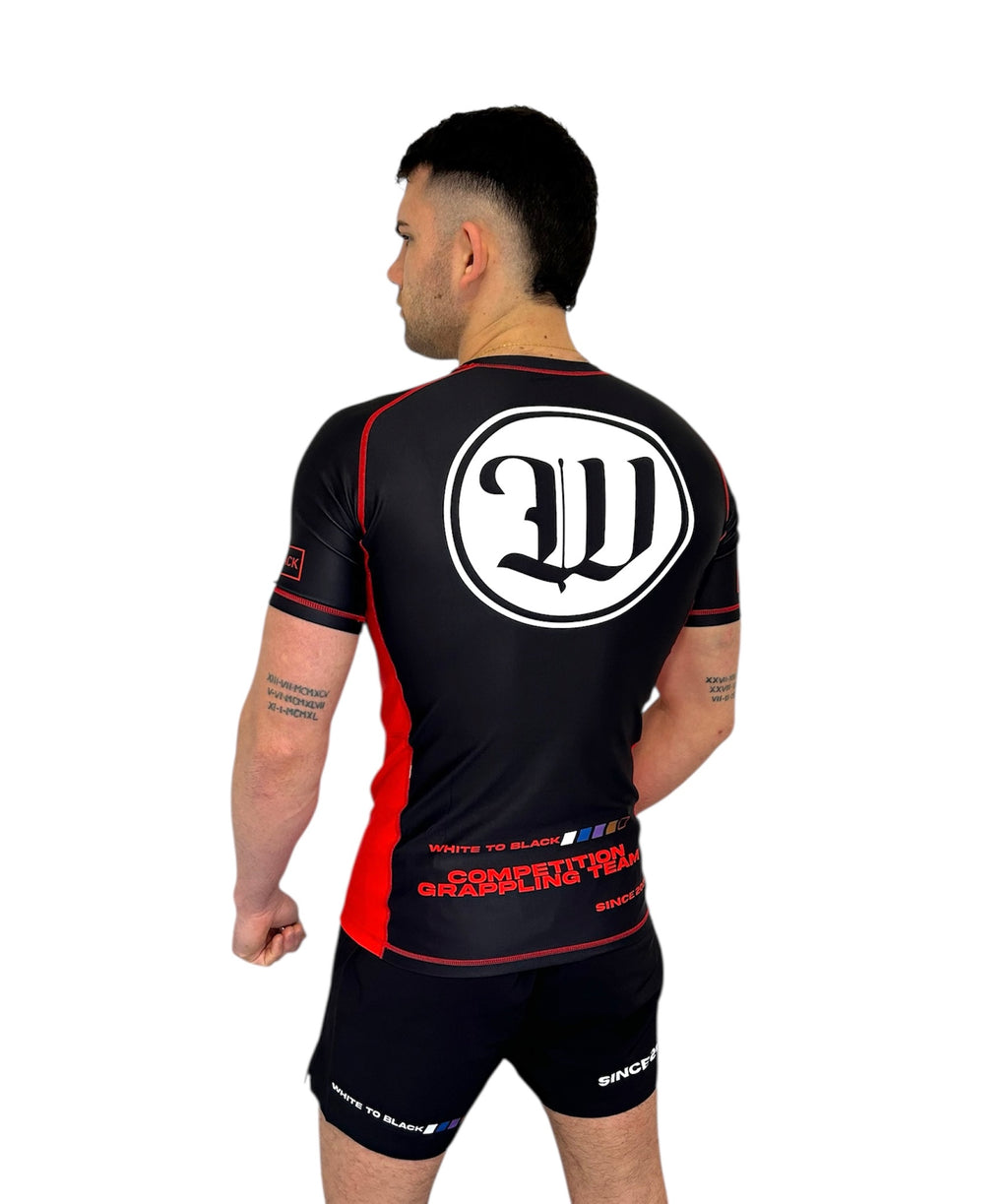 Rashguard roja espalda bjj 
